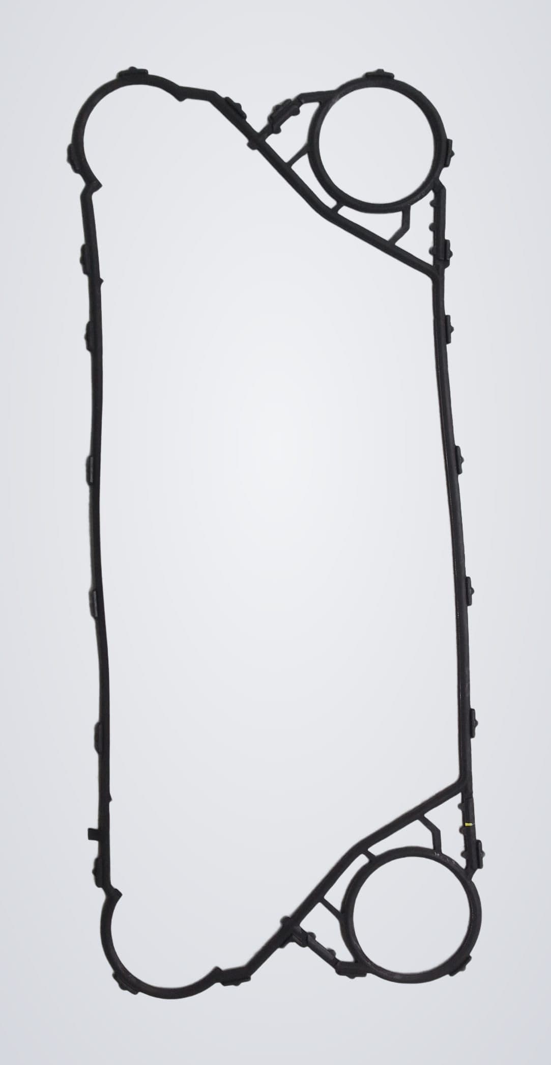 A clip-on gasket. The moulded clips along the edge locate it in the plate groove without adhesive. For the Funke FP205, supplied by Synergizing Technologies.