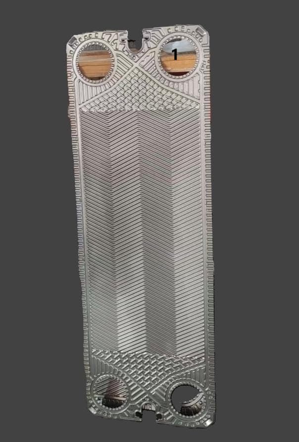 A plate. Pressed to the high-theta pattern. For the Kelvion NT100M, supplied by Synergizing Technologies.