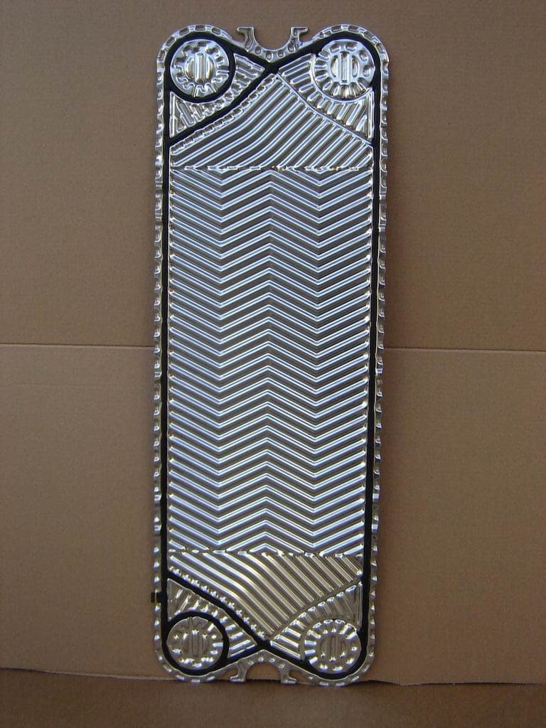 A plate. Pressed to the high-theta pattern. For the Kelvion VT20, supplied by Synergizing Technologies.
