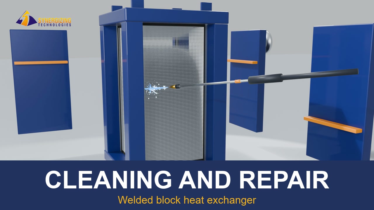 Still from the video: Maintaining a welded block heat exchanger: cleaning, inspection and repair